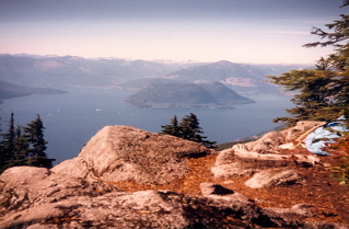 Looking down on Howe Sound, Howe Sound Crest Trail 1985-08.